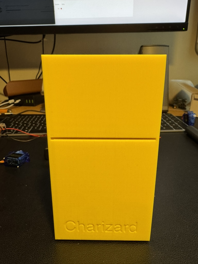 The PointsPop card dispenser, a yellow 3D-printed device